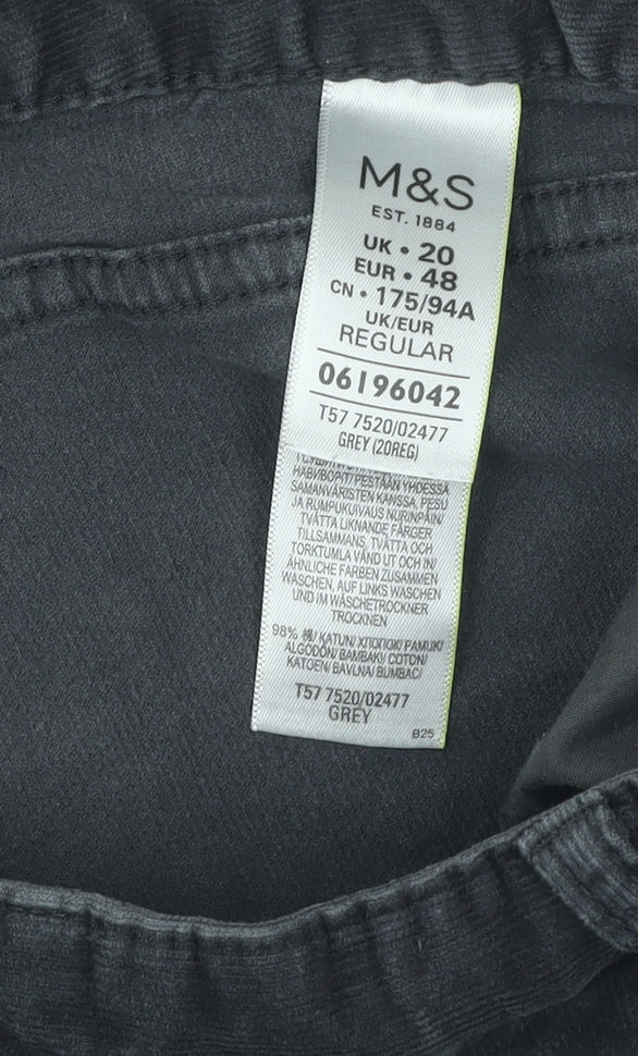 Womens UK Size 20 Marks and Spencer Regular Fit  Grey Trousers