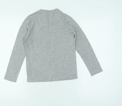 Ben Sherman Boys Grey Long Sleeve T-Shirt, Logo Design, Size 8-9