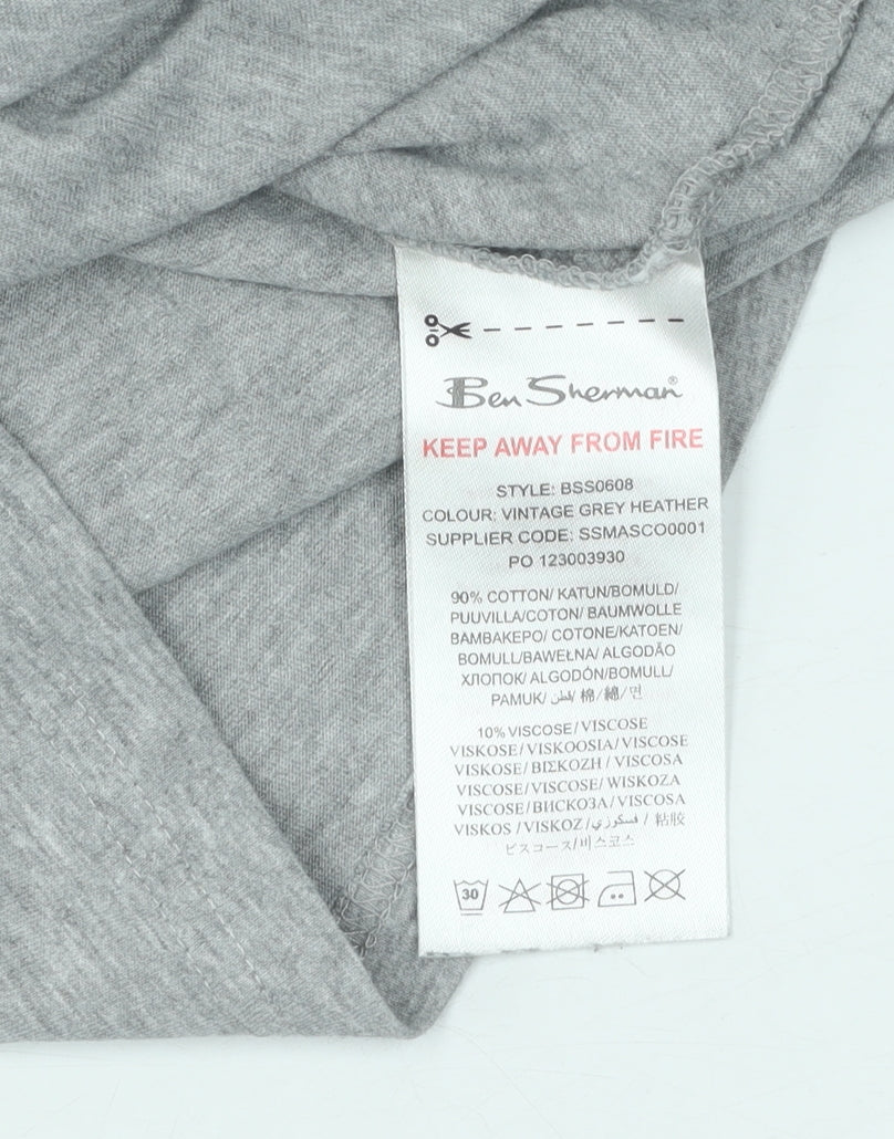 Ben Sherman Boys Grey Long Sleeve T-Shirt, Logo Design, Size 8-9
