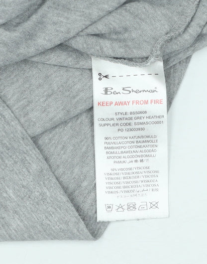 Ben Sherman Boys Grey Long Sleeve T-Shirt, Logo Design, Size 8-9