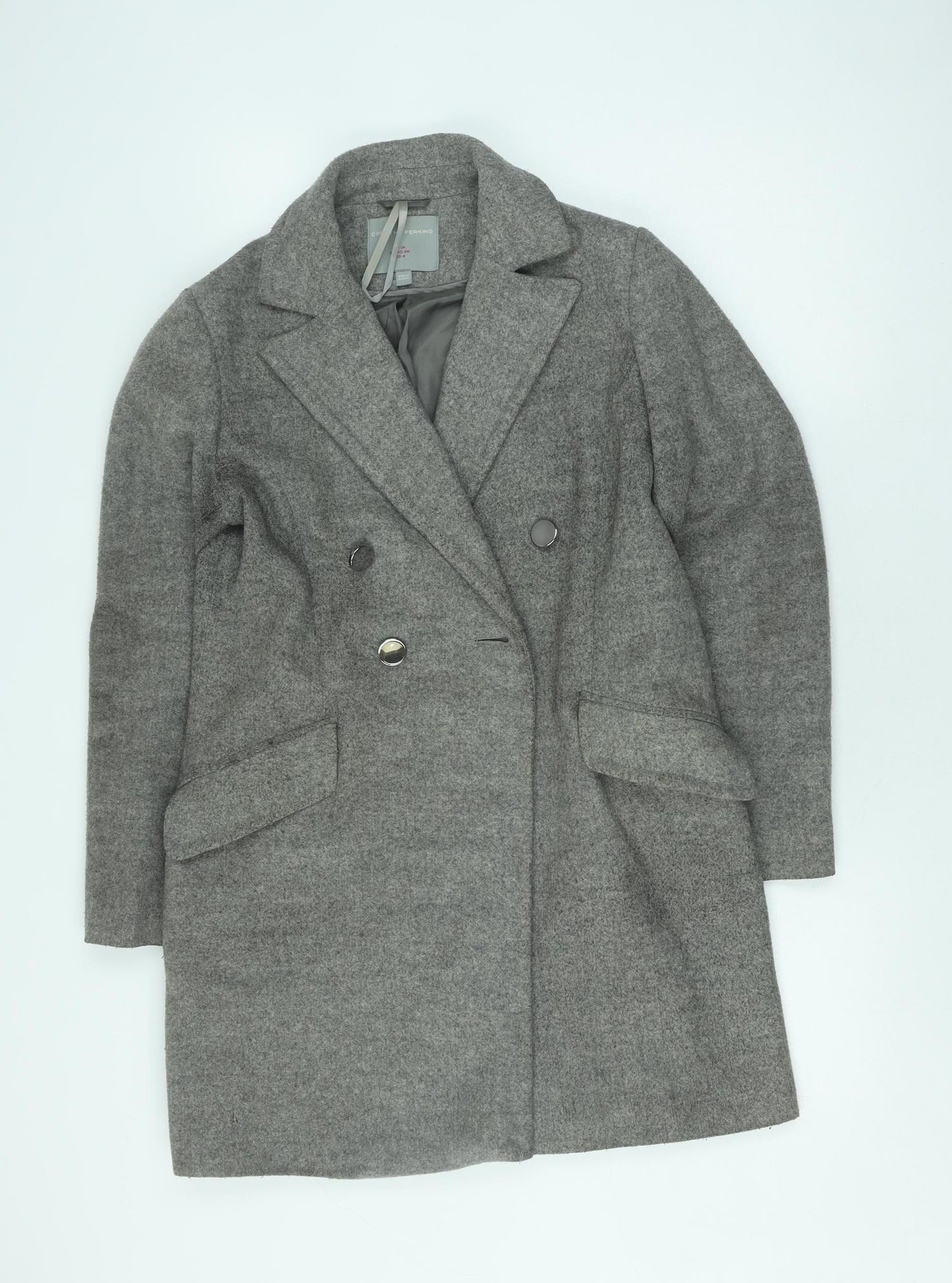 Womens UK Size 8 Dorothy Perkins Grey Pea Coat Coat