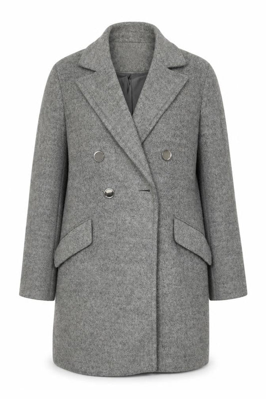 Womens UK Size 8 Dorothy Perkins Grey Pea Coat Coat