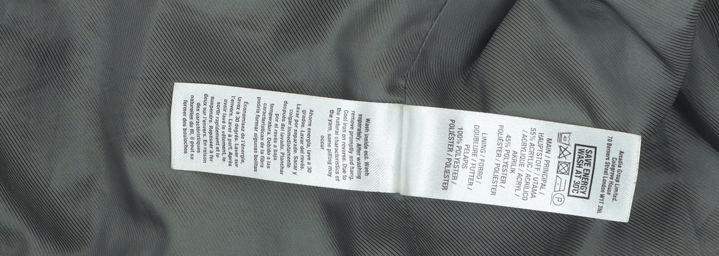 Womens UK Size 8 Dorothy Perkins Grey Pea Coat Coat
