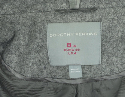 Womens UK Size 8 Dorothy Perkins Grey Pea Coat Coat