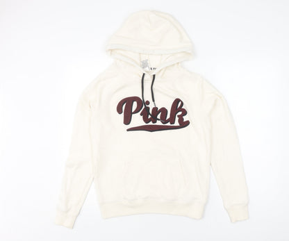 Victoria's Secret PINK Women's Ivory S Pullover Hoodie