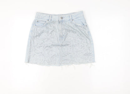 Womens UK Size 10 Topshop Mini Denim Skirt