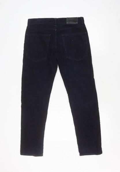 Unisex Adultss UK Size 30 Marks and Spencer Regular Fit Casual Blue Trousers