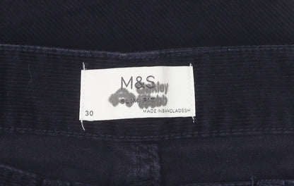 Unisex Adultss UK Size 30 Marks and Spencer Regular Fit Casual Blue Trousers