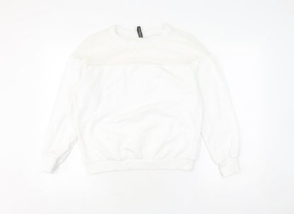 White Unisex Pullover Sweatshirt, Size M, Lightweight