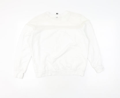 White Unisex Pullover Sweatshirt, Size M, Lightweight
