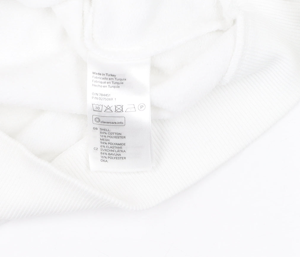 White Unisex Pullover Sweatshirt, Size M, Lightweight