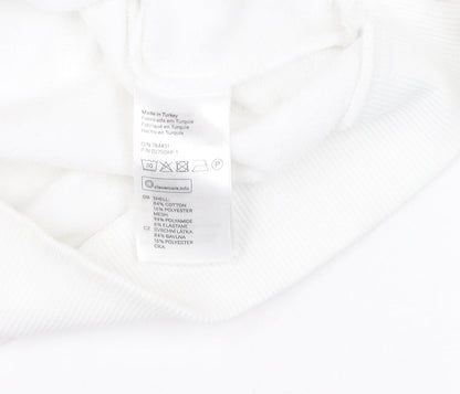 White Unisex Pullover Sweatshirt, Size M, Lightweight