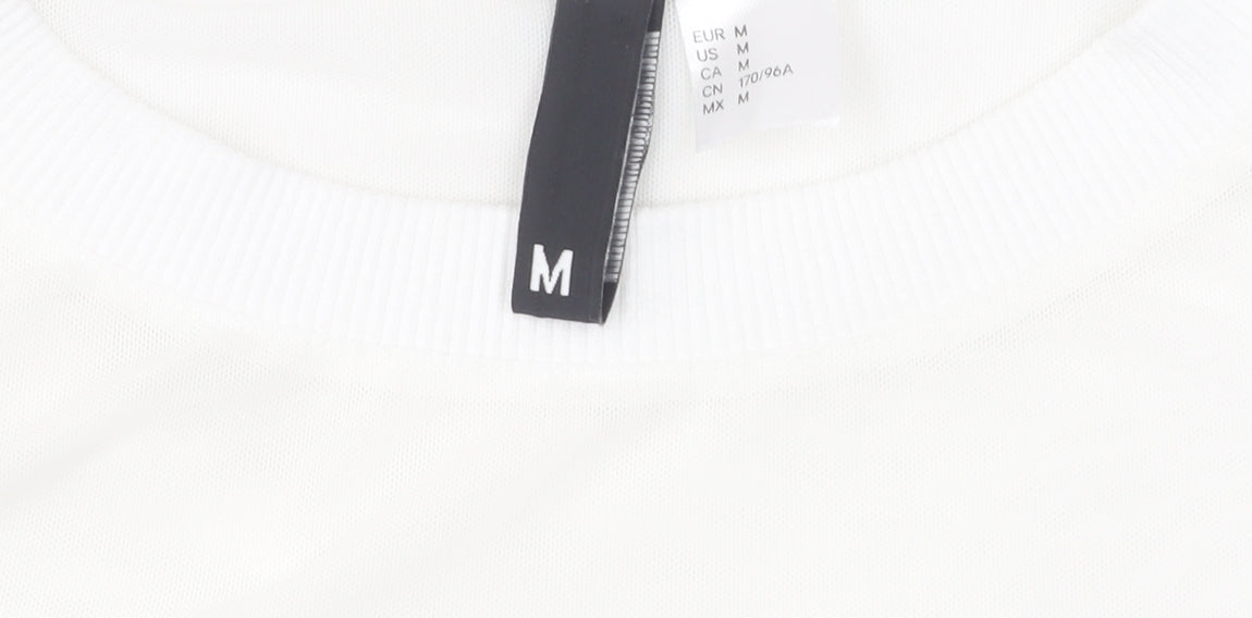 White Unisex Pullover Sweatshirt, Size M, Lightweight