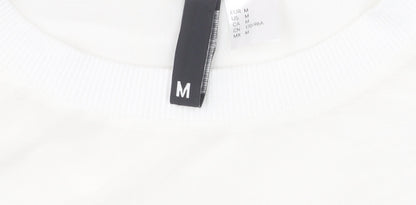 White Unisex Pullover Sweatshirt, Size M, Lightweight