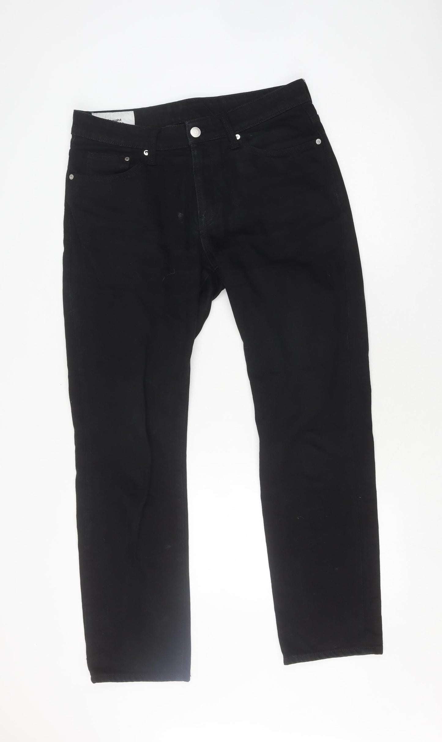 Womens UK Size 8 H&M Regular Fit Straight Black Jeans