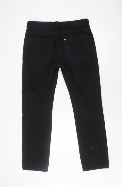 Womens UK Size 8 H&M Regular Fit Straight Black Jeans