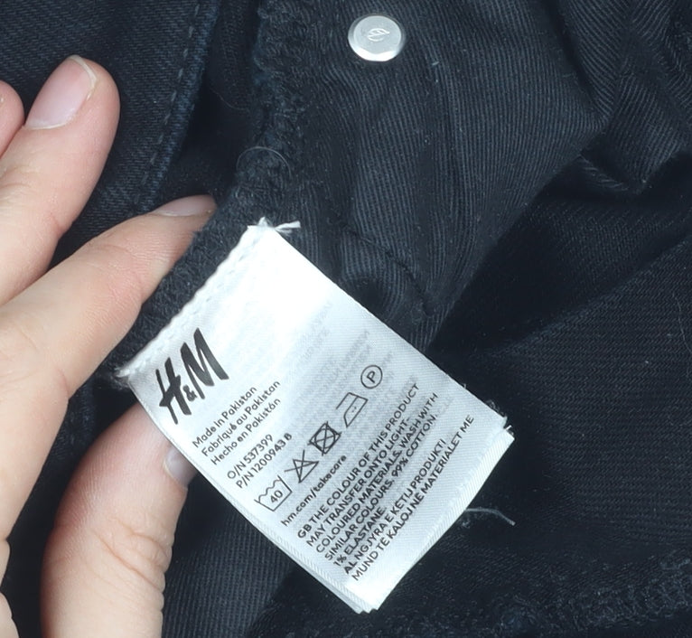 Womens UK Size 8 H&M Regular Fit Straight Black Jeans