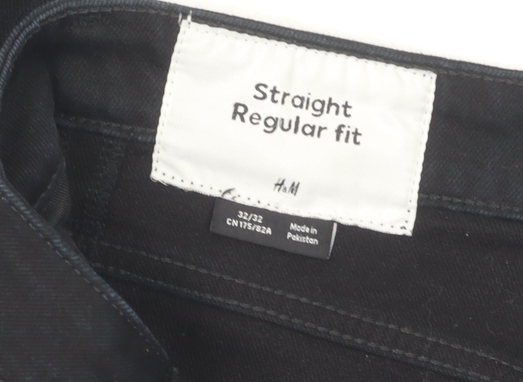 Womens UK Size 8 H&M Regular Fit Straight Black Jeans