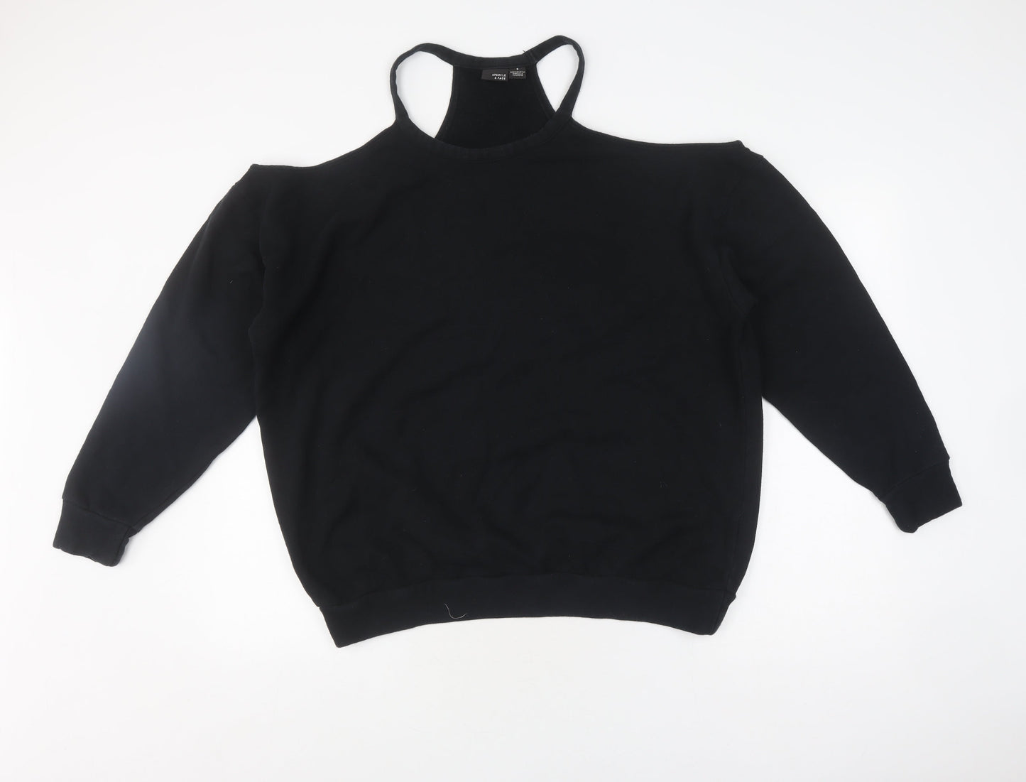 Sparkle & Fade Women's Black Cold Shoulder Sweatshirt S