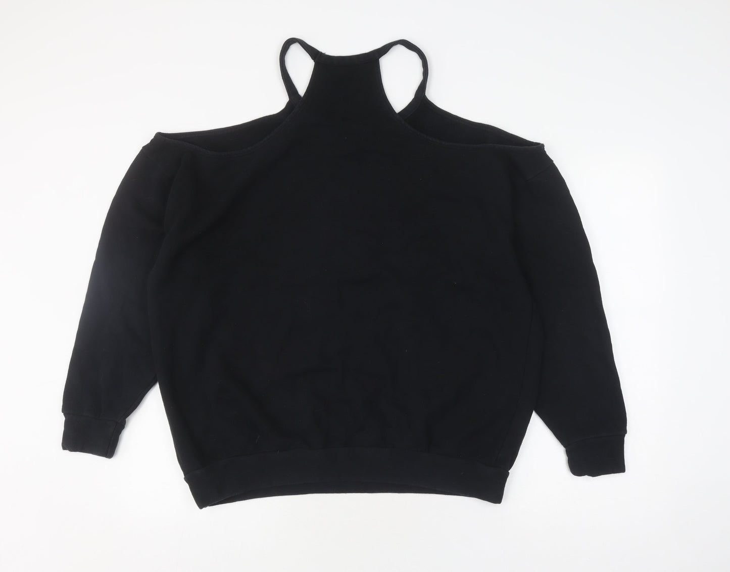 Sparkle & Fade Women's Black Cold Shoulder Sweatshirt S