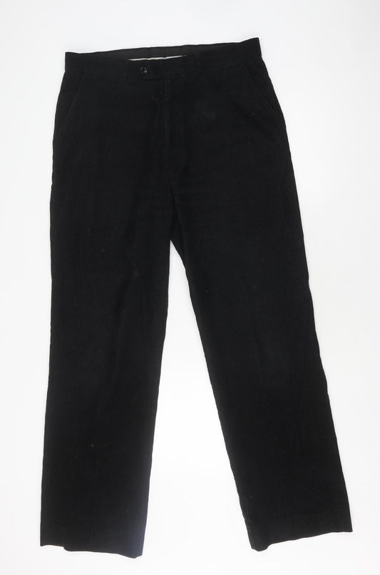 Harmer Men's Black Corduroy Trousers Size 34