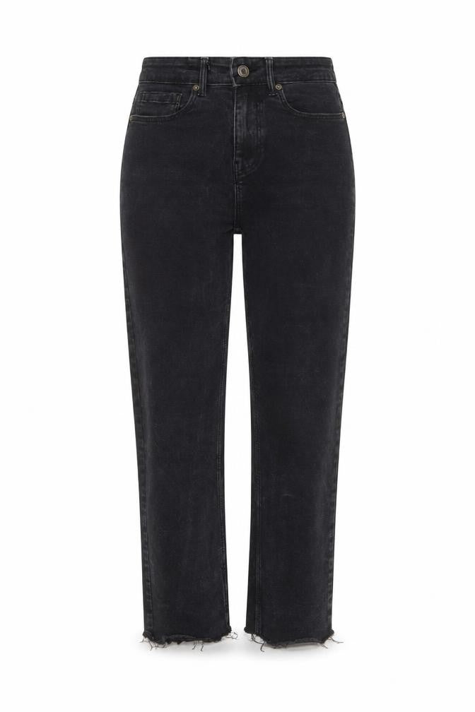 Womens UK Size S Pieces Regular Fit Straight Black Jeans