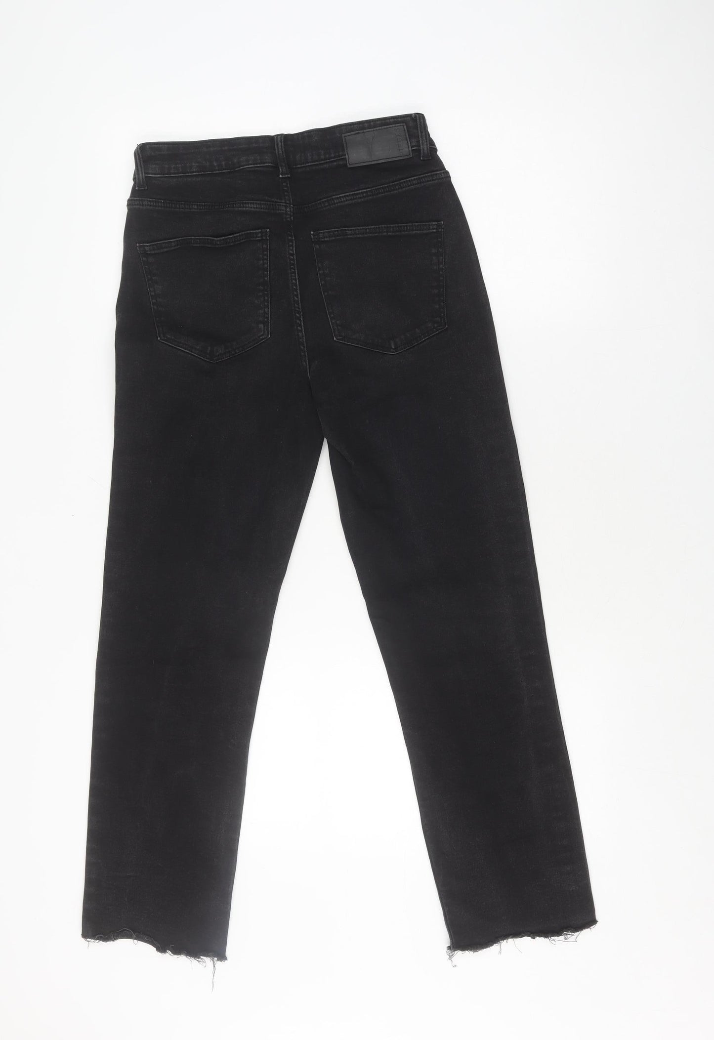 Womens UK Size S Pieces Regular Fit Straight Black Jeans