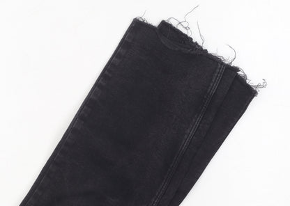 Womens UK Size S Pieces Regular Fit Straight Black Jeans