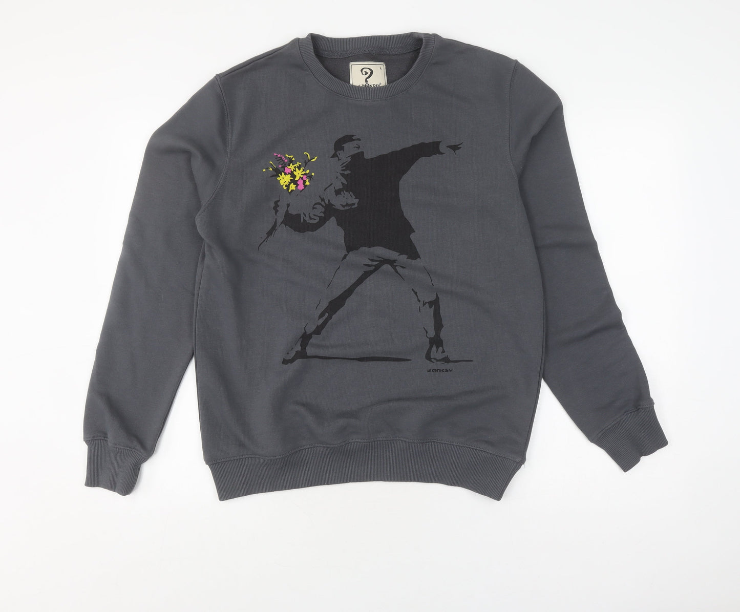 S-Ponder Grey Cotton Unisex Art Sweatshirt L