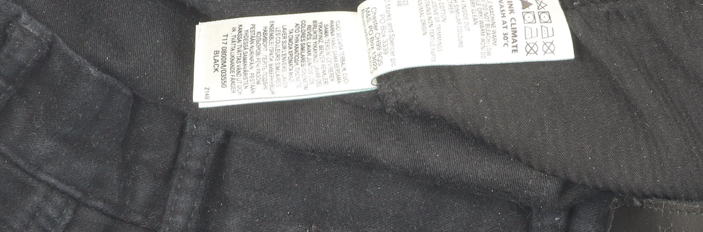 Marks and Spencer Men's Black Trousers, Size 42, Cotton Blend