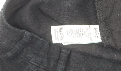 Marks and Spencer Men's Black Trousers, Size 42, Cotton Blend