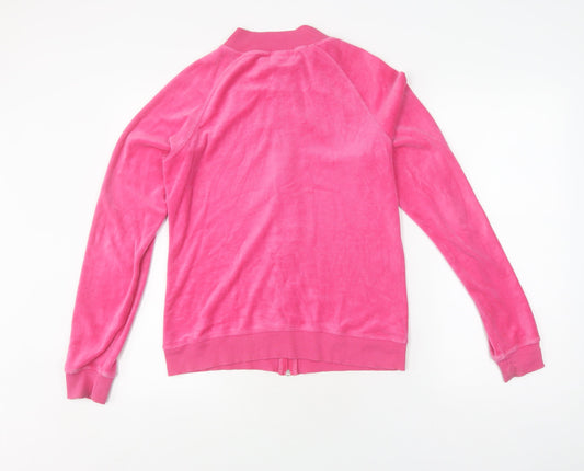Pineapple Women's Pink Velour Bomber Jacket Size M