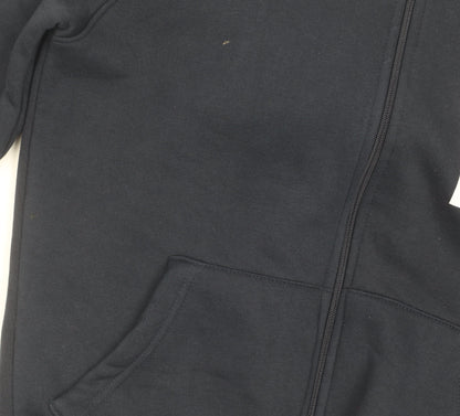 11 Degrees Men's Blue Full Zip Hoodie, M - Logo Accents