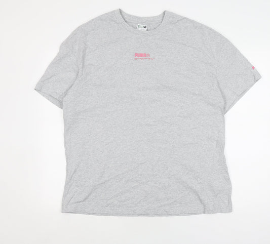 Puma Men's Grey Short Sleeve T-Shirt M