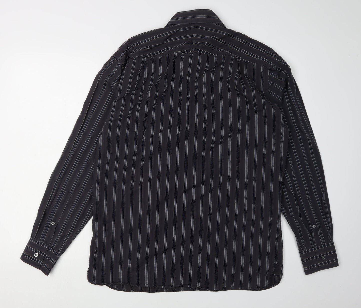 Marks and Spencer Men's Black Striped Shirt M
