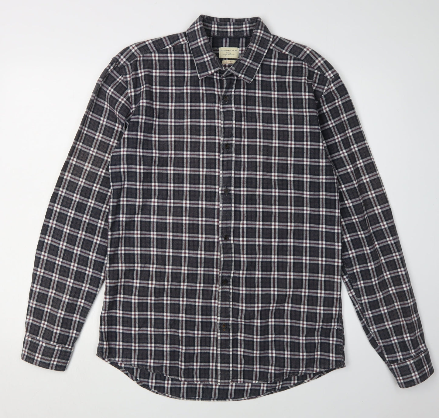 Selected Homme Men's Slim Fit Check Shirt Black M