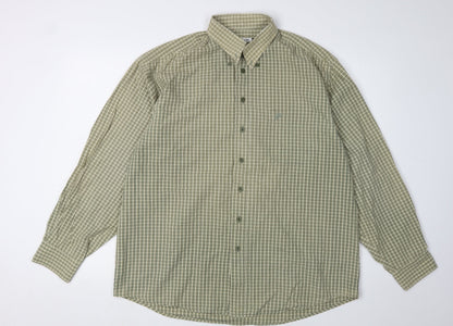 Farah Men's Green Check Long Sleeve Button-Up Shirt L