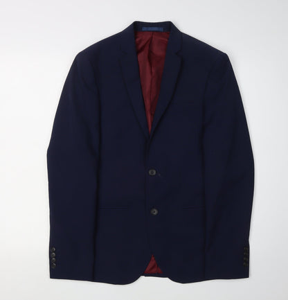 Mens UK Size 36 River Island Regular Blue Suit Jacket