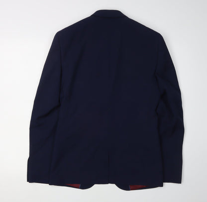 Mens UK Size 36 River Island Regular Blue Suit Jacket