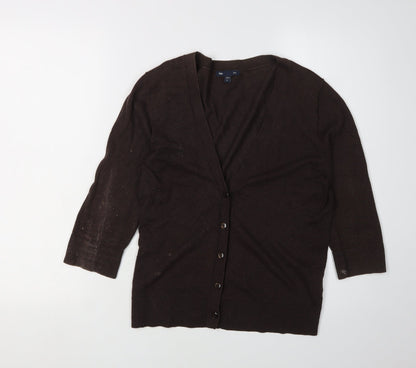 Gap Women's Brown V-Neck Cardigan M