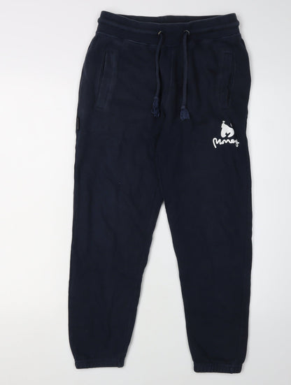 Money Men's Blue Joggers - Size S, Casual Cotton Comfort