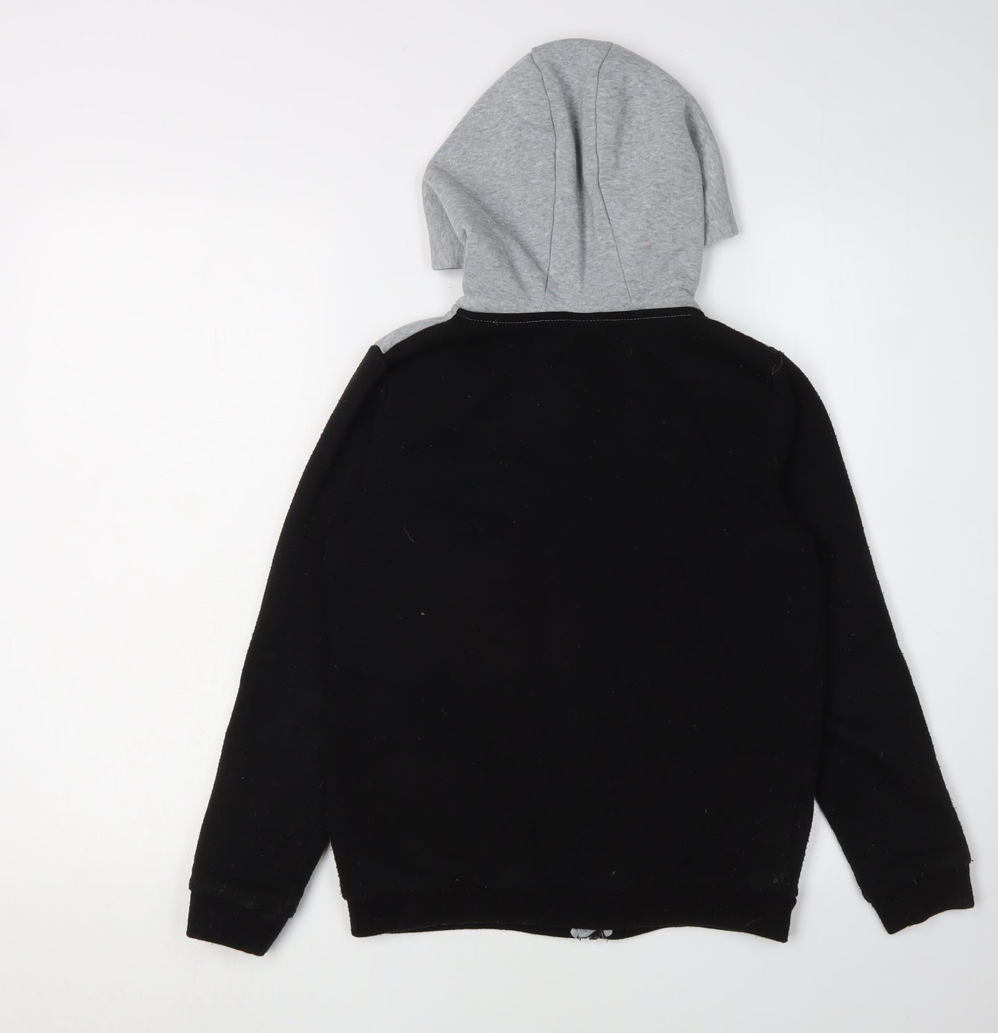 Slazenger Boys Colourblock Hoodie Grey Black 11-12 Years