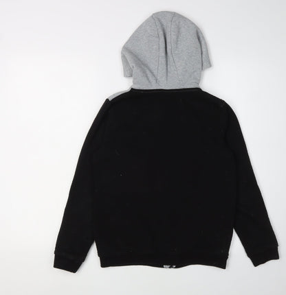 Slazenger Boys Colourblock Hoodie Grey Black 11-12 Years