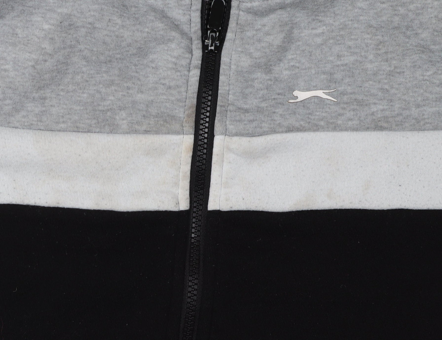 Slazenger Boys Colourblock Hoodie Grey Black 11-12 Years