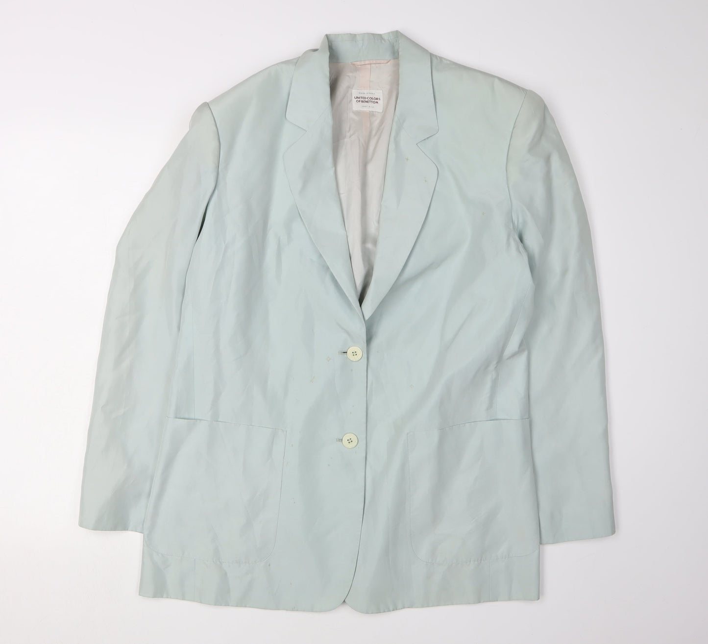 United Colors of Benetton Women’s Blue Silk Blazer Size 16