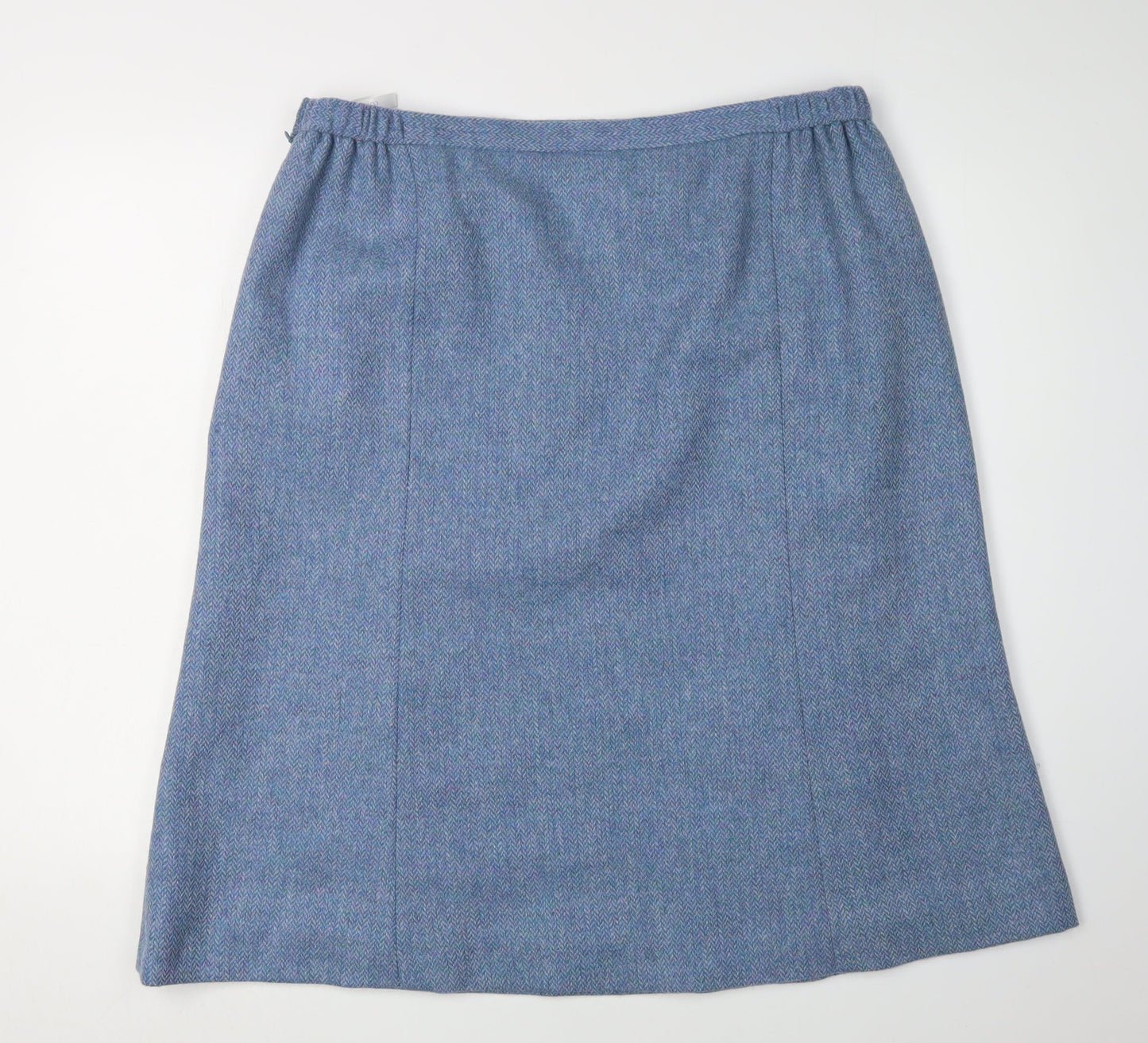 Cotswold Collections Women's Blue Wool Knee Length Skirt, Size 20
