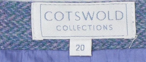 Cotswold Collections Women's Blue Wool Knee Length Skirt, Size 20