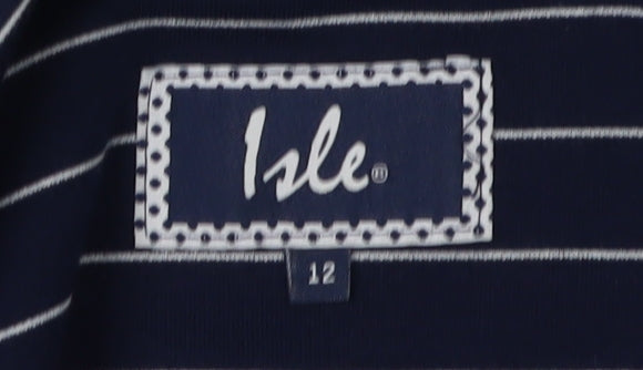 Isle Women's Blue Striped Suit Jacket Size 12