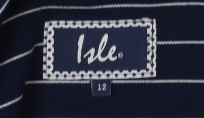 Isle Women's Blue Striped Suit Jacket Size 12