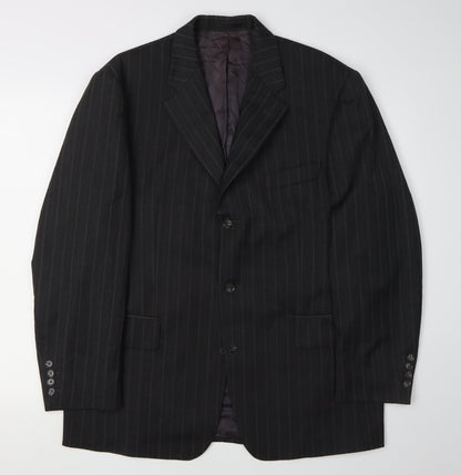 Michael Stewart Men's Black Striped Blazer 40S
